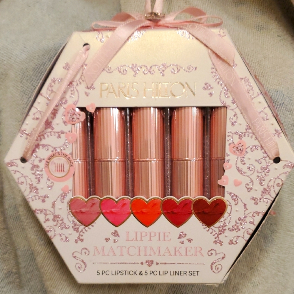 Paris Hilton Lippie Matchmaker Set Of 5 Lipsticks & 5 Lip Liners New